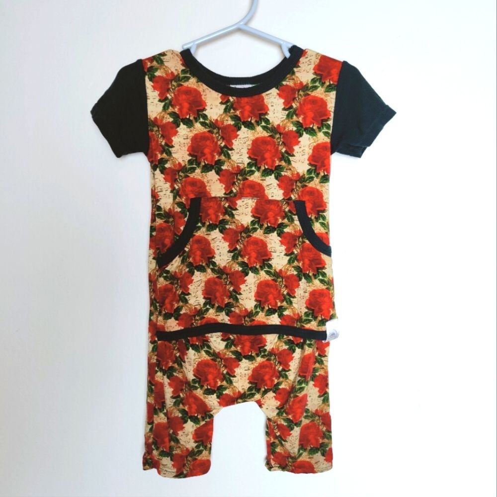 Ready Set Romper Change-A-Roo Front Opening Romper in Smell the Roses, Sz 6-12 M